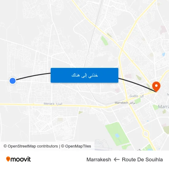 Route De Souihla to Marrakesh map