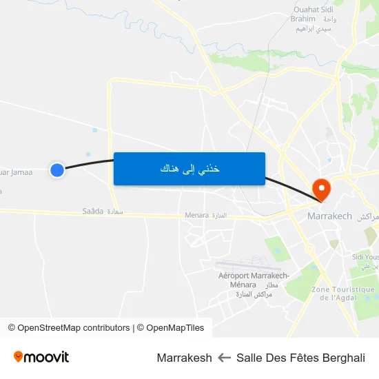 Salle Des Fêtes Berghali to Marrakesh map