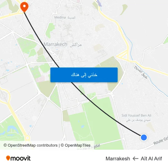 Aït Al Arif to Marrakesh map