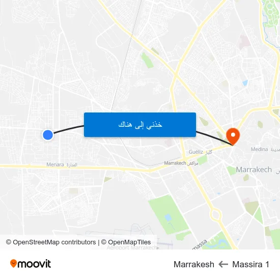 Massira 1 to Marrakesh map