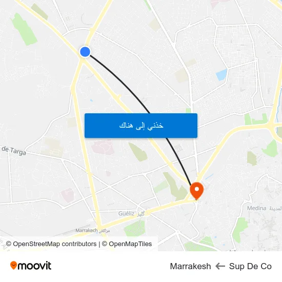 Sup De Co to Marrakesh map