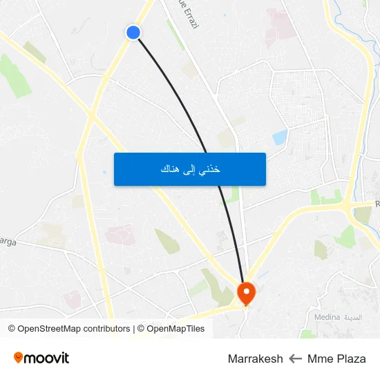 Mme Plaza to Marrakesh map