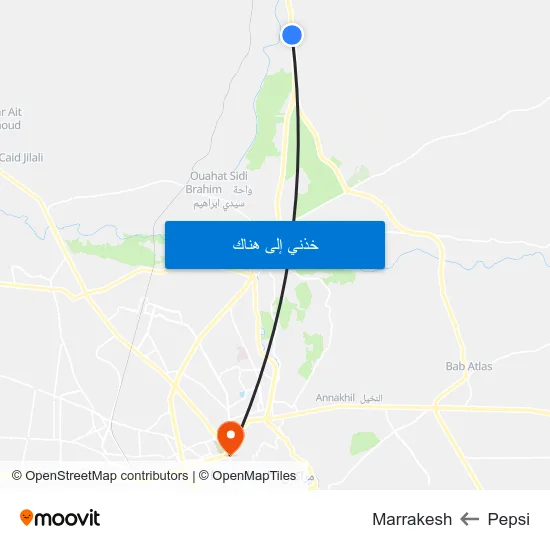 Pepsi to Marrakesh map