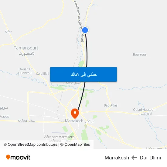 Dar Dlimi to Marrakesh map