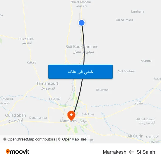 Si Saleh to Marrakesh map