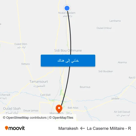 La Caserne Militaire - R to Marrakesh map