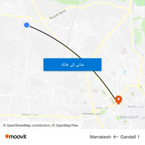 Gandafi 1 to Marrakesh map