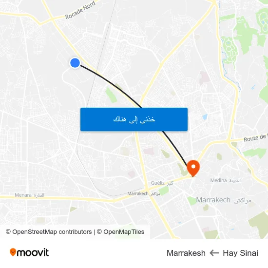 Hay Sinai to Marrakesh map