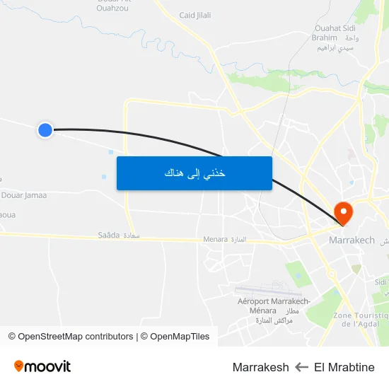 El Mrabtine to Marrakesh map