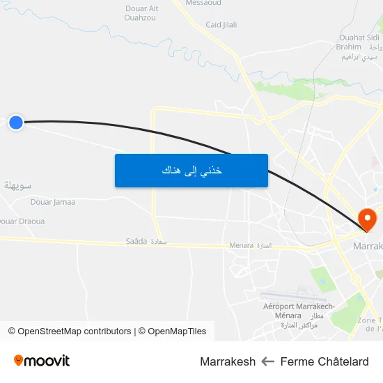 Ferme Châtelard to Marrakesh map