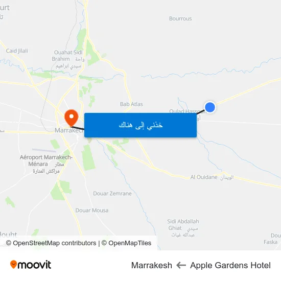 Apple Gardens Hotel to Marrakesh map