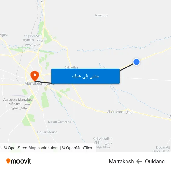 Ouidane to Marrakesh map