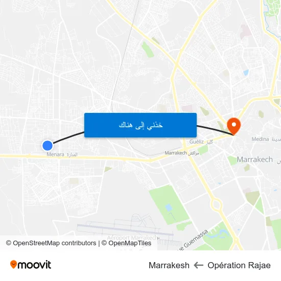 Opération Rajae to Marrakesh map