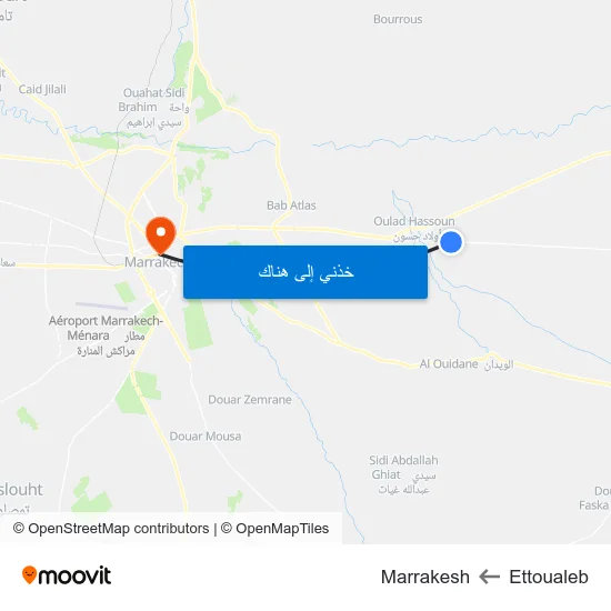 Ettoualeb to Marrakesh map