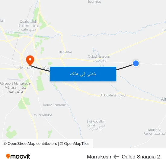 Ouled Snaguia 2 to Marrakesh map