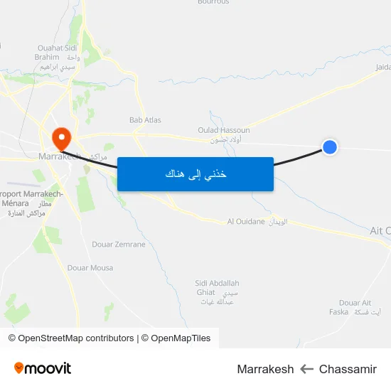 Chassamir to Marrakesh map