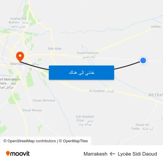 Lycée Sidi Daoud to Marrakesh map