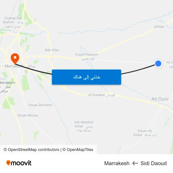 Sidi Daoud to Marrakesh map