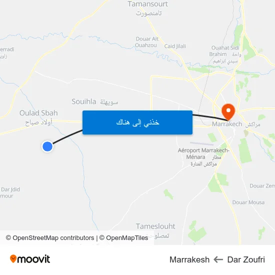 Dar Zoufri to Marrakesh map