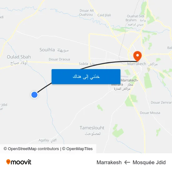 Mosquée Jdid to Marrakesh map
