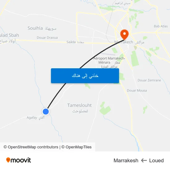 Loued to Marrakesh map