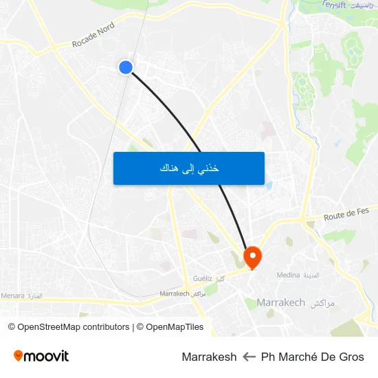 Ph Marché De Gros to Marrakesh map