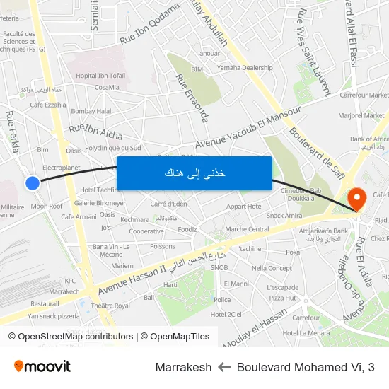Boulevard Mohamed Vi, 3 to Marrakesh map