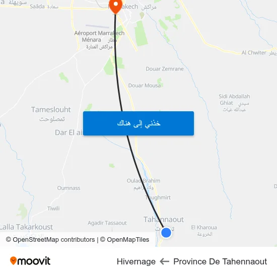 Province De Tahennaout to Hivernage map