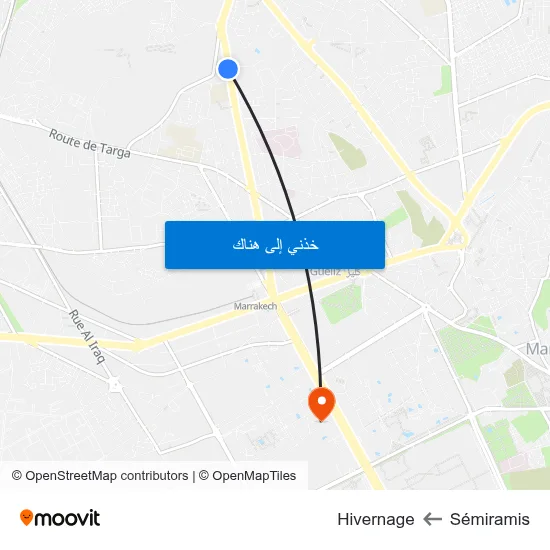 Sémiramis to Hivernage map