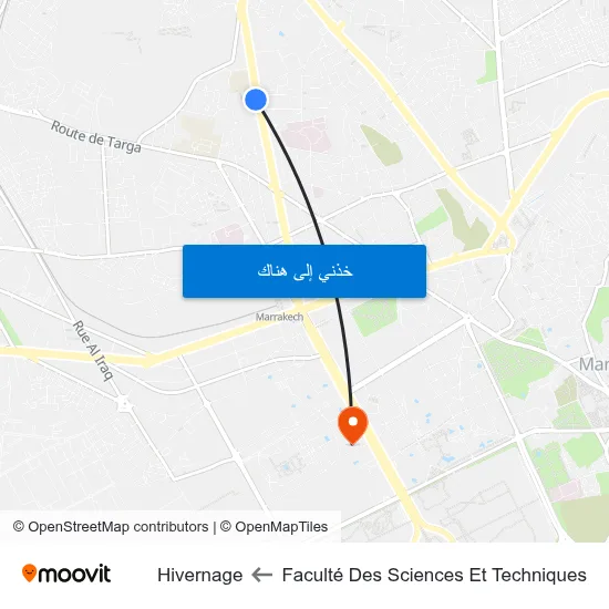 Faculté Des Sciences Et Techniques to Hivernage map