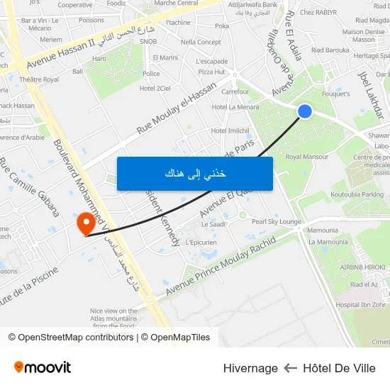 Hôtel De Ville to Hivernage map