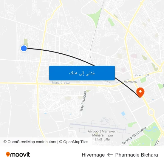 Pharmacie Bichara to Hivernage map