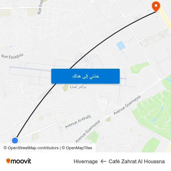 Café Zahrat Al Houssna to Hivernage map