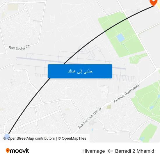 Berradi 2 Mhamid to Hivernage map