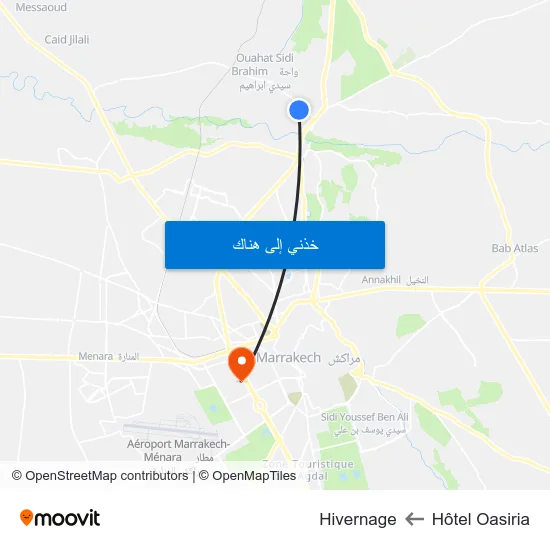 Hôtel Oasiria to Hivernage map