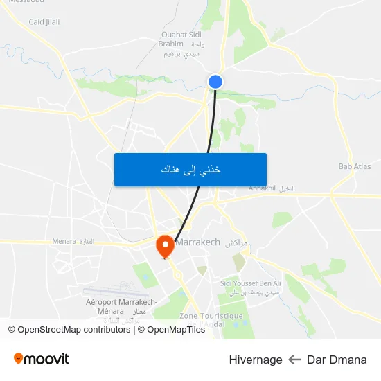 Dar Dmana to Hivernage map