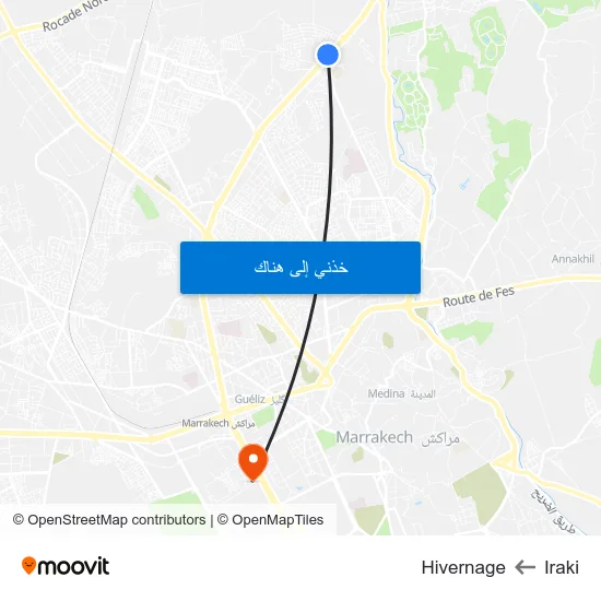 Iraki to Hivernage map