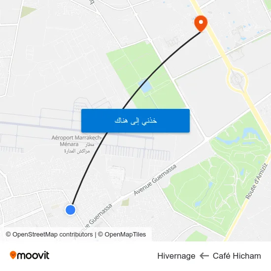 Café Hicham to Hivernage map