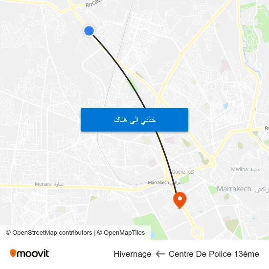 Centre De Police 13ème to Hivernage map