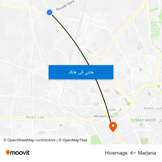 Marjana to Hivernage map