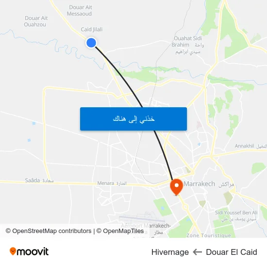 Douar El Caid to Hivernage map