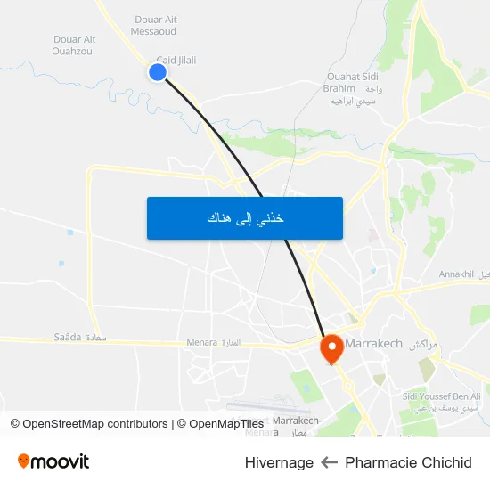 Pharmacie Chichid to Hivernage map
