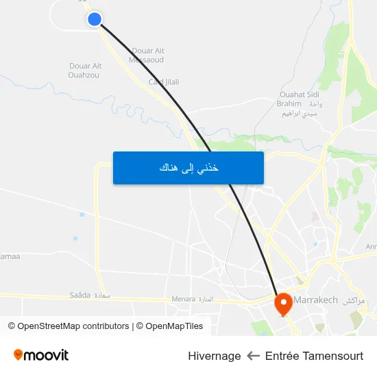 Entrée Tamensourt to Hivernage map