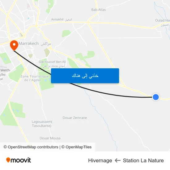 Station La Nature to Hivernage map