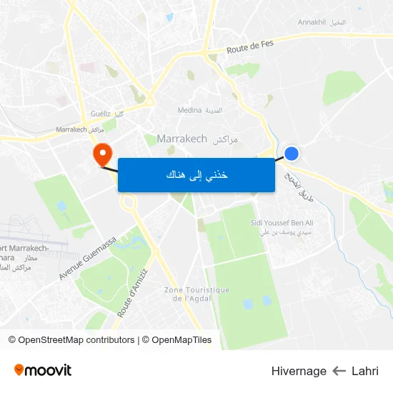 Lahri to Hivernage map