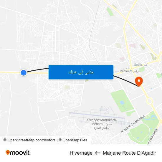 Marjane Route D'Agadir to Hivernage map