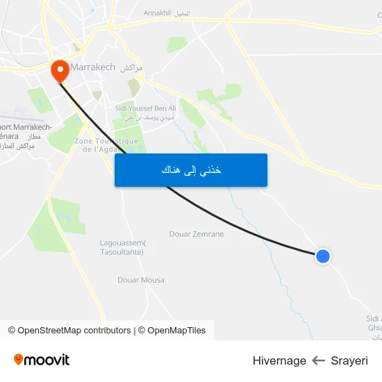 Srayeri to Hivernage map