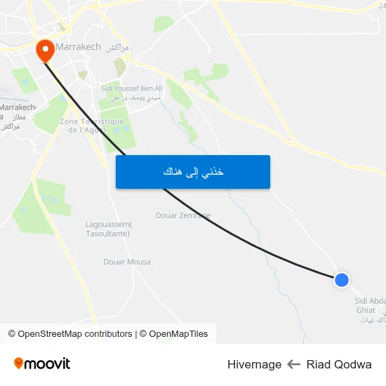 Riad Qodwa to Hivernage map