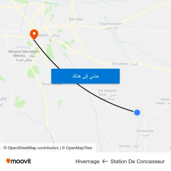 Station De Concasseur to Hivernage map