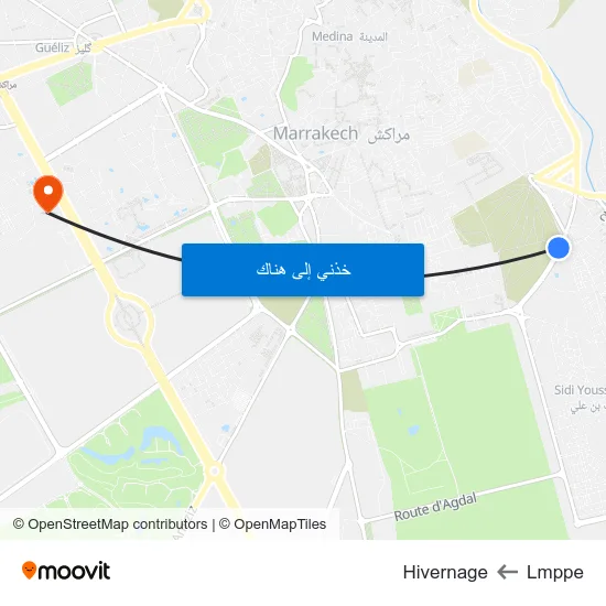 Lmppe to Hivernage map